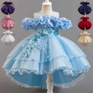 Children Dress Girls Communion Gown Prom Kids Eleghant Evening Ceremony Dresses - Picture 1 of 31