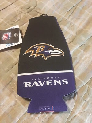 BALTIMORE RAVENS 12 oz KOOZIE AISLADO ENFRIADOR PORTABOTELLAS PLIEGUES PLANO  Foto 1 de 2
