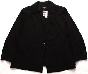 Lane Bryant Sakko Einknopf Schwarz Blazer, Damen Plus 26 Petite, NEU - Bild 1 von 3