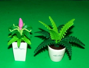 Playmobil x2 PLANTAS DE CASA Helecho Flores con Jarrones / Jardineras Granja Jardín Lote - Imagen 1 de 5