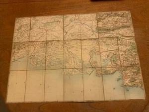 195Os? FRENCH CLOTH BACKED MAP AVIGNON - NIMES MONTPELLIER MARSEILLE 1/200,000 - Picture 1 of 2