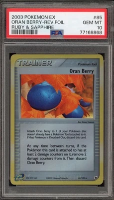 Pokemon Oran Berry EX Ruby & Sapphire Reverse Holo #85 PSA 10 Gem Mint - Image 1 of 2