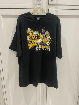 老式匹兹堡 Steeler 男式 XL 衬衫 Reebok 无通行区 Troy Polamalu Y2K — 第 1/4 张图片