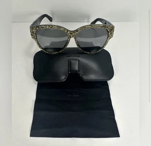 NEW - Saint Laurent Gold Glitter Sunglasses SL M3/F 010 57-14-145 YSL - Picture 1 of 7