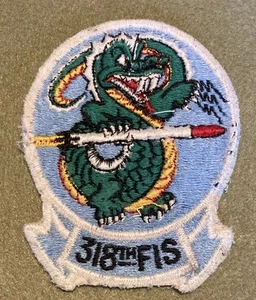 Vietnamkrieg Ära, USAF, 318. FIS, grüne Drachen, gestickter Aufnäher, entfernt - Bild 1 von 6