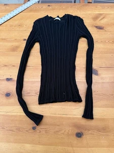 Camisa Top Zara Mujer Talla Pequeña Transparente Negra Pullover Mangas Largas L9 - Imagen 1 de 5