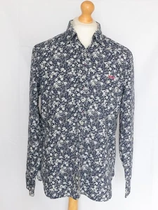 Jeff Banks Stvdio Mens Shirt Navy Blue/White Floral - Picture 1 of 5