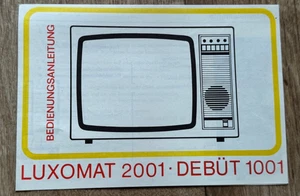 DDR Luxomat 2001 Debüt 1001 - TV Bedienungsanleitung 1986 - Bild 1 von 3