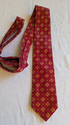 Corbata Holland & Sherry - granate con detalles azules y dorados Foto 1 de 4