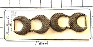Vint. set Banner Button co. 1940's 1.75" Crescent Gold tone set of Metal Buckles - Picture 1 of 5