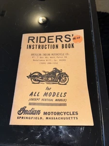 Indian Motorcycle Manual Riders Instruction Book Repair Manual Reprint? Year? - Bild 1 von 5
