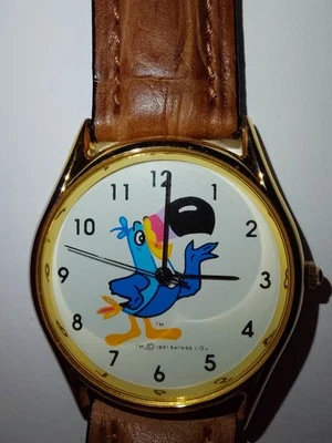 Reloj Kellogg's Toucan Sam 1991 vintage tono dorado de Sasco NUEVO  Foto 1 de 4