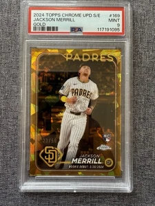 2024 TOPPS CROMO ACTUALIZACIÓN ZAFIRO 169 JACKSON MERRILL RC ORO/50 PADRES PSA 9 - Imagen 1 de 2
