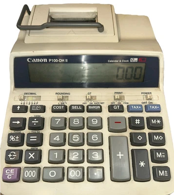 Vintage Canon Two-Color Printing Calculator P100-DH II - Adding Machine Tested - Image 1 of 3