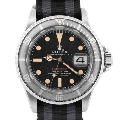 VINTAGE 1970 Rolex Submariner Date Black RED Stainless Steel 40mm 1680 Watch - Image 1 of 4