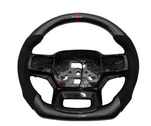 Gloss Real Carbon Fiber Steering Wheel Fits 21-25 Ford F150 F-150 F 150 w/ Heat - Picture 1 of 6