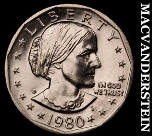 1980-D Susan B Anthony Dollar-Choice Gem Brilliant Unc No Reserve #KLB4088 - Picture 1 of 2