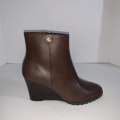 Lauren Ralph Lauren ботинки женщин размер 11 кожаный на танкетке Shaley ботинок - Изображение 1 из 4