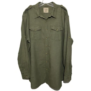 L.L. Bean Hemd Herren XXL Tall Grün Knopfleiste Langarm Schulterriegel Taschen - Bild 1 von 15