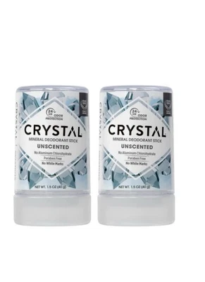 CRYSTAL Unscented Mineral Deodorant Stick Pack of 2 24 Hour Natural Protection - Image 1 of 4
