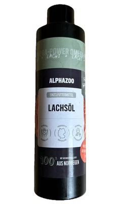 ALPHAZOO Lachsöl 250 ml EINZELFUTTERMITTEL für Hunde MHD 09/ 2026 NEU - Bild 1 von 4