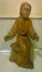 Vintage religiöse Handschnitzerei Holz Figur Jesus Christus - Bild 1 von 10
