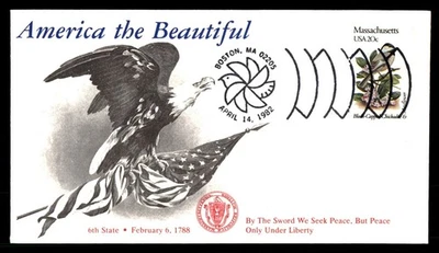 Mayfairstamps US FDC 1982 Massachusetts Black-Capped Chickadee and Mayflower sta - Image 1 of 2