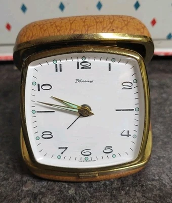 Vintage Travel Alarm Clock "Blessing" Made in WEST GERMANY 1960s Works Nice - Image 1 of 4