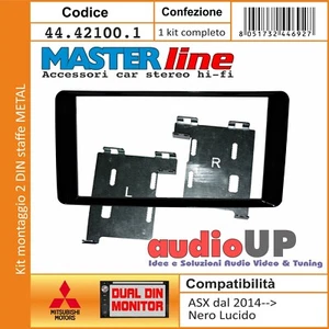 Radio Máscara 2 din Mitsubishi ASX 2014- > Adaptador Dos din Negro Brillante - Imagen 1 de 4