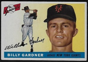 1955 Topps #27 Billy Gardner NY Giants-Excellent!