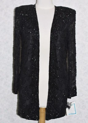 Chaqueta JASDEE Vintage Transparente Manga Larga Trabajo a Mano Cuentas Encaje Estilo 141 Foto 1 de 3