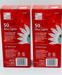 Home Accents Holiday 50 Clear Mini Lights 10' 2" Length Indoor/Outdoor (2 Boxes) - Picture 1 of 3