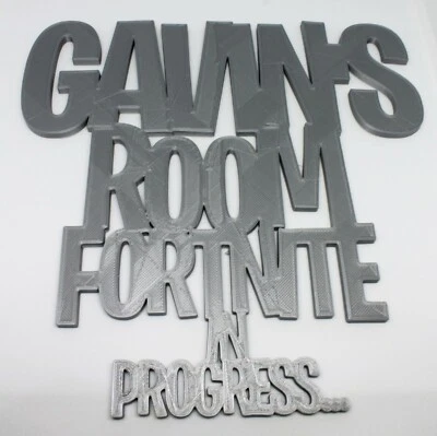 Fortnite Personalized Custom Name Sign Any Name Bedroom Door Wall 3D many Colors - Image 1 of 4