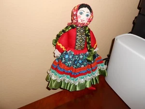 VTG~HAND MADE~COLLECTABLE~FOLK ART DISPLAY DOLL~DETAILED COSTUME~12"H~USSR Made - Picture 1 of 11