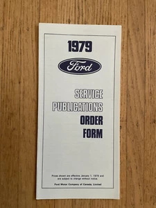 Ford Service Publications Order Form 1979 - Picture 1 of 3