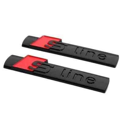 Audi Black S Line Emblems A3 A4 A5 A6 A7 For Front Fenders Badge Symbol Logo - Image 1 of 4