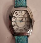 Gossip White Dial Silver Tone Case blue Leather Band Watch