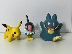 Nintendo Jakks Pacific Pokemon Lot of 3 PVC Figures Pikachu Munchlax Chatot - Picture 1 of 6