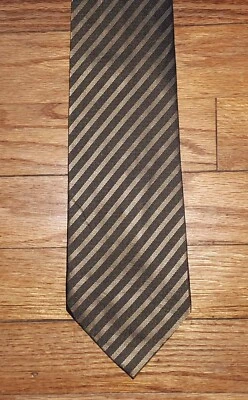 Corbata Kenneth Cole Reaction seda negra dorada patrón de rayas diagonales nueva en caja t4724 Foto 1 de 4