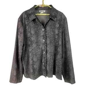 Vintage Snakeskin Print Blazer Jacket Size L Glam Rocker Mob Wife NOS Tags READ - Picture 1 of 24