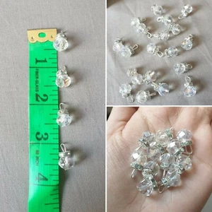 10 X Crystal clear round buttons for designer outfits Sewing Projects - Picture 1 of 8