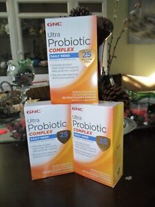 GNC Probiotic Complex - 25 Billion CFUs - Lot of 3 Boxes - 30 Capsules ea. -3/22
