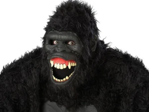 Goin Ape Animotion Gorilla Mask Halloween Adult Monkey Chimp Animal Costume Prop - Picture 1 of 2