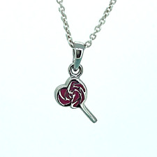 Childrens Heart Lollipop Necklace 925 Silver RRP£15 tp8512