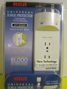 RCA Universal Surge Protector Smart Plate Series, 670 Joules BRAND NEW - Picture 1 of 9