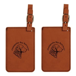 L2095 Chessie Head Luggage Tags 2 Pk FREE SHIPPING  Over 200 Breeds Available   - Picture 1 of 2