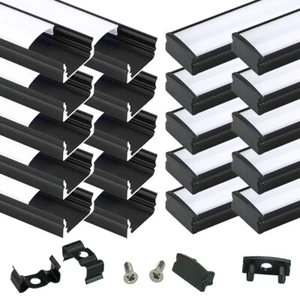 Muzata 20Pack 1M/3.3ft U-Shape Milky White Cover LED Channel System U1SW BW 1M - Picture 1 of 9