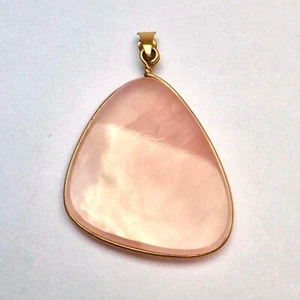 Tolle, alte Vintage Gold Kettenanhänger - Rosenquarz, 333er Gold - um 1960 - rar - Bild 1 von 5