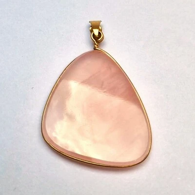 Tolle, alte Vintage Gold Kettenanhänger - Rosenquarz, 333er Gold - um 1960 - rar - Bild 1 von 4