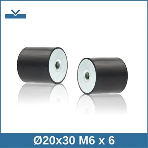 C Ø20x30 M6 x 6 NK 45° Shore Gummi Metall Puffer Silentblock - Picture 1 of 2